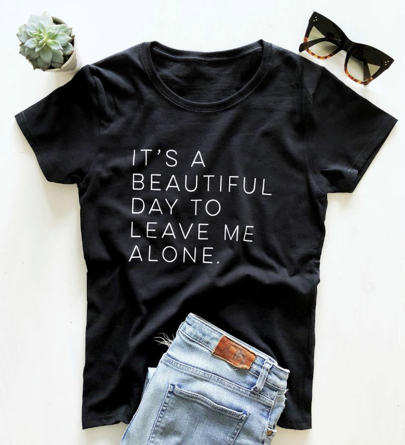 T-shirt décontracté en coton pour femme à motif graphique - « It's A Beautiful Day »