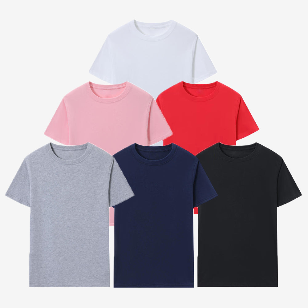 Unisex Solid Color Short-Sleeved Summer T-Shirt
