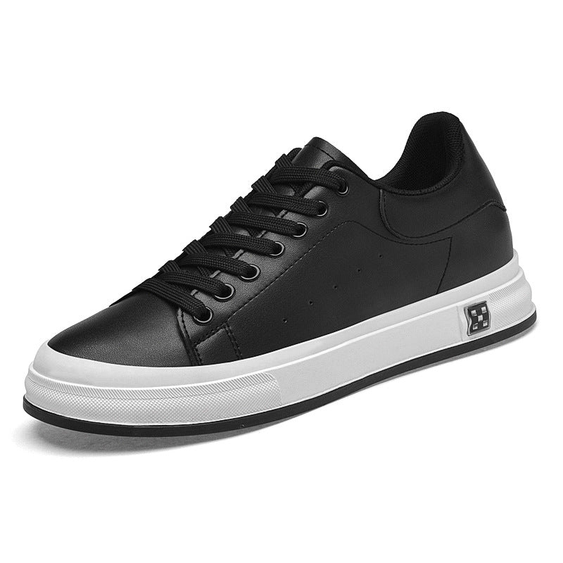 Baskets basses en cuir pour homme avec semelle épaisse et rehausseur intégré
