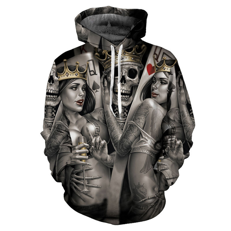 Men's 3D Skull Print Hoodie Jacket for Cross-Border Trade