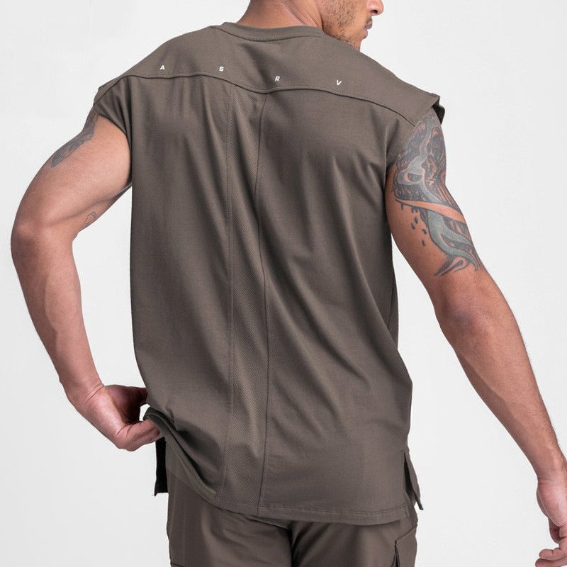 Débardeur homme été imprimé tendance américaine ample grande taille à séchage rapide sans manches T-shirt camisole