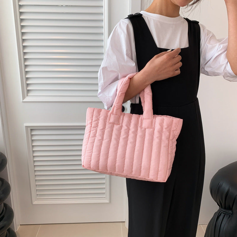 Sac fourre-tout brodé à bandoulière, style tendance, en coton, grande capacité, simple, unique