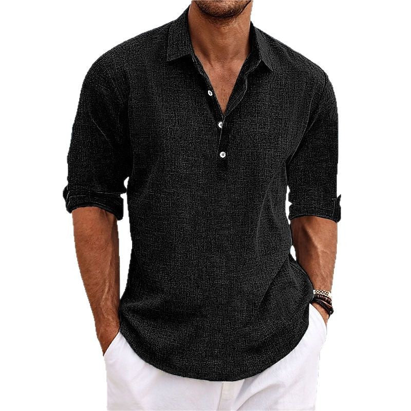 Haut décontracté à manches longues Henley pour garçons, à la mode et confortable pour la maison