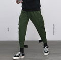 Pantalon cargo décontracté pour homme coupe sarouel à poches multiples style marée montante High Street