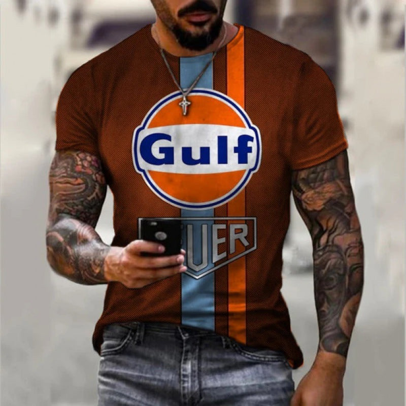 T-shirt imprimé décontracté ample pour homme d'été