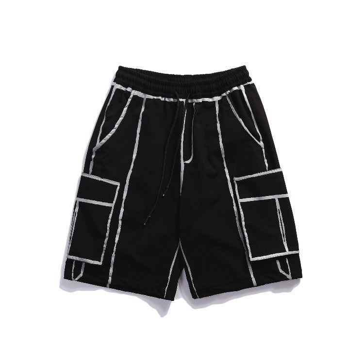 Retro Hand-Painted Tooling Shorts