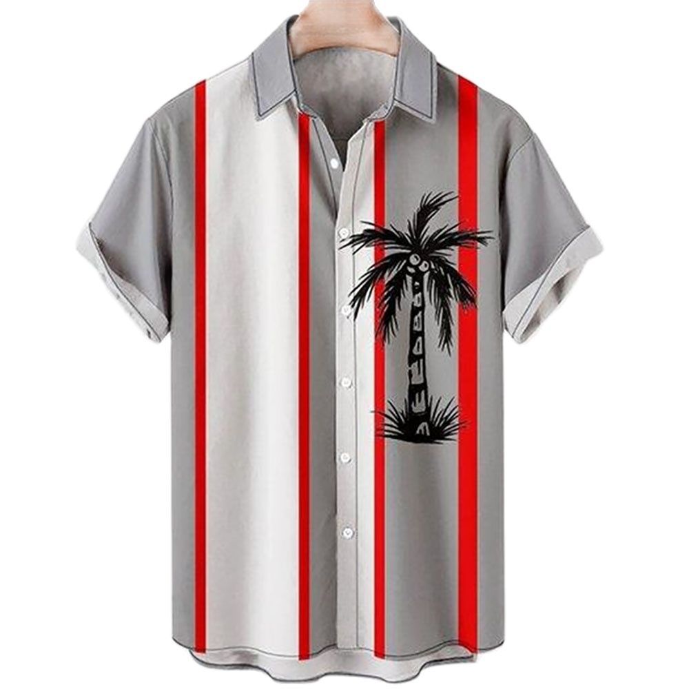 Chemise hawaïenne 3D imprimée pour homme avec cocotiers