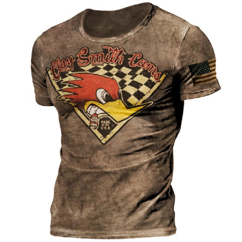 T-shirt imprimé décontracté ample pour homme d'été