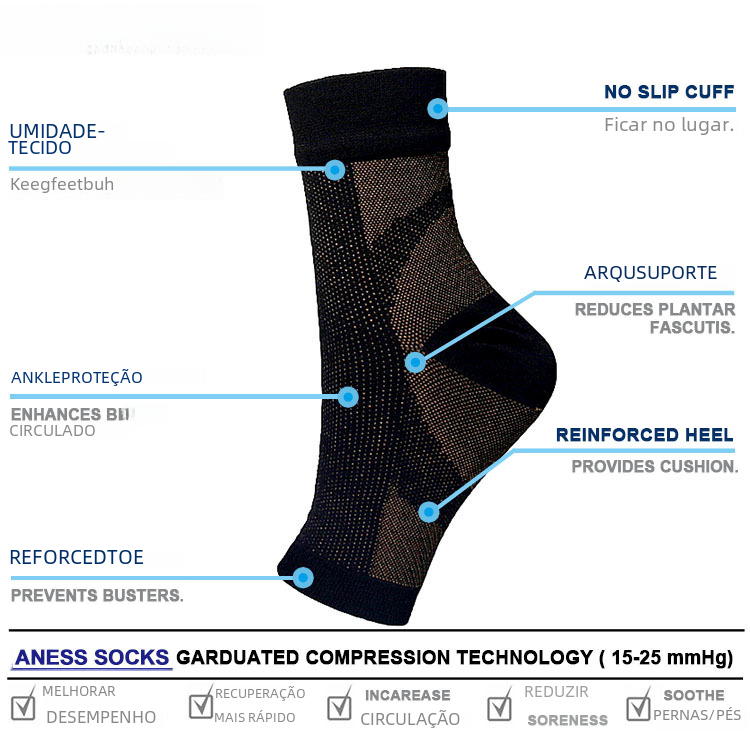 Summer Outdoor Compression Socks with Breathable Design