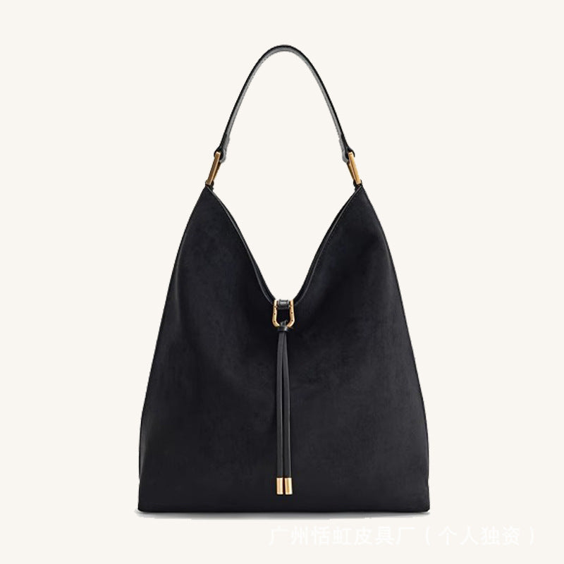 Sac fourre-tout en daim pour femmes, grand sac seau à bandoulière pour les trajets quotidiens