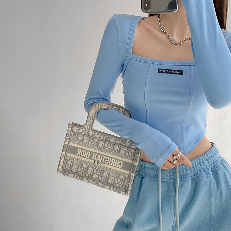 American Style Slim Long-sleeved Top for Young Girls