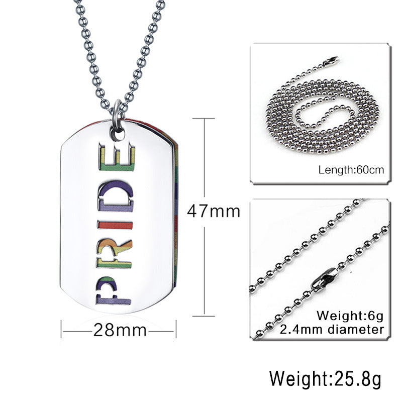 Pride Rainbow Pendant Necklace for LGBTQ+ Jewelry