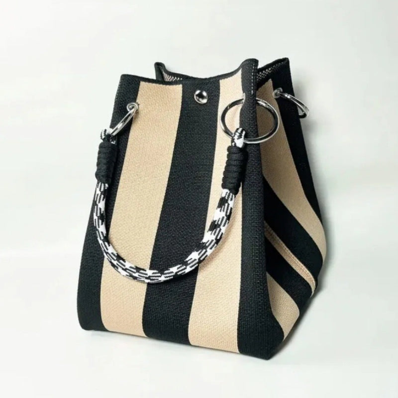 Sac seau, sac tressé, sac tricoté à main, sac à bandoulière unique