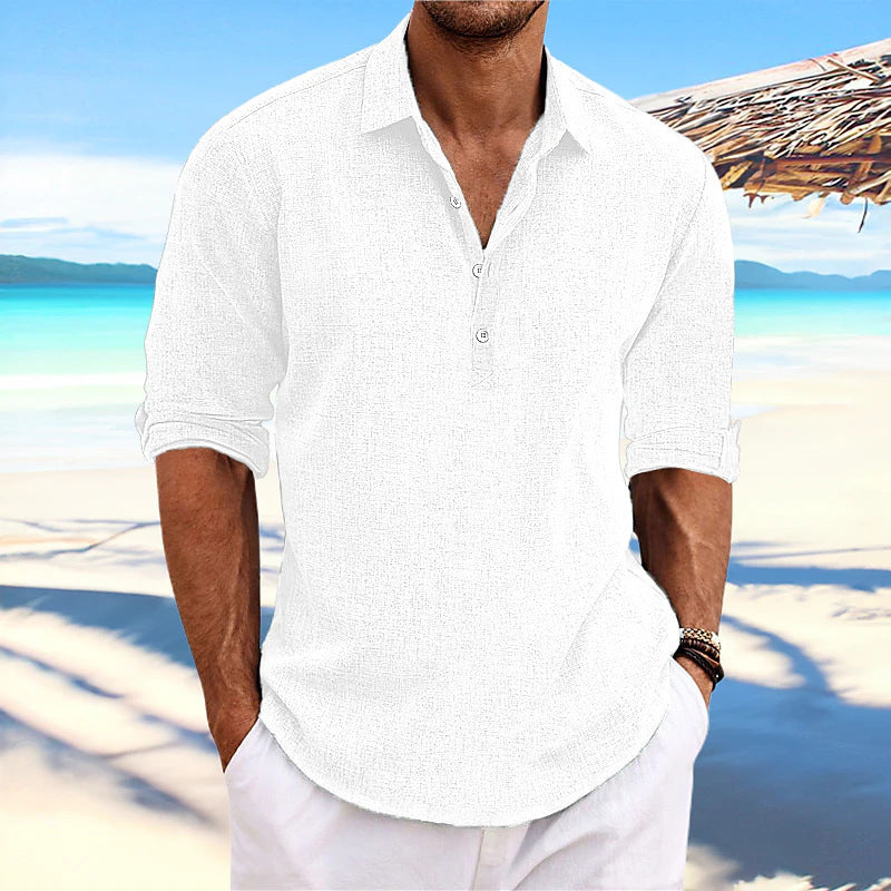 Haut décontracté à manches longues Henley pour garçons, à la mode et confortable pour la maison