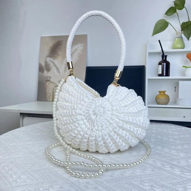 Sac coquillage en crochet fait main amusant, sac à bandoulière pour femmes, sac en crochet