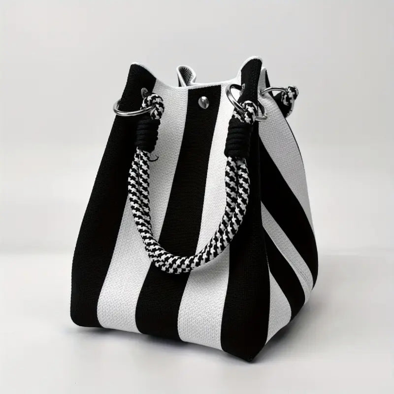 Sac seau, sac tressé, sac tricoté à main, sac à bandoulière unique