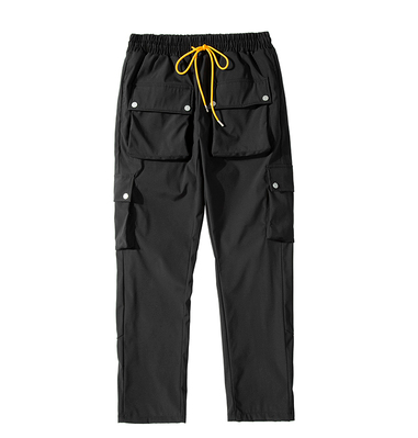 Pantalon cargo décontracté à cordon de serrage multi-poches High Street