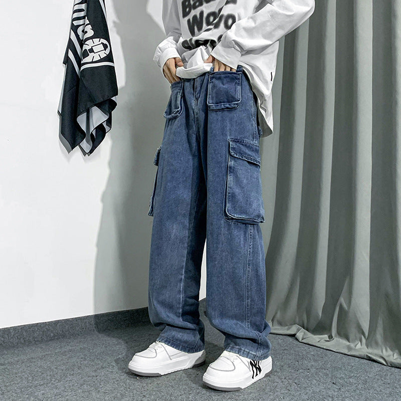 Jean large multipoche ample tendance pour homme