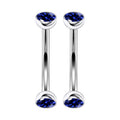 Rmsnxnnz 16G Titanium Eyebrow Piercing Jewelry Curved Barbell Eyebrow Ring Vertical Labret Lip Jewelry Daith Rook Earrings Navel Small Belly Button Ring Piercing Jewelry for Women Men 10MM Blue CZ