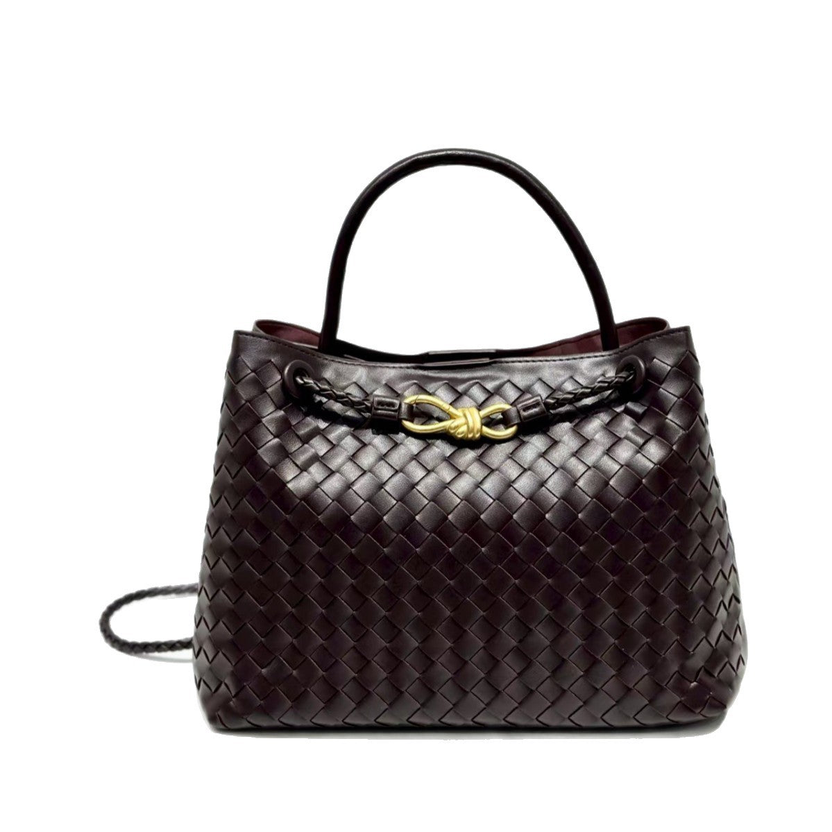 Sac fourre-tout en cuir véritable avec anse en métal en forme de 8, simple épaule, à main, grande capacité, sac bandoulière femme...