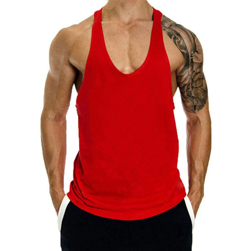 Débardeur de fitness pour homme, ample, avec dos nageur, sans manches, en coton, pour le basketball et le sport, haut tendance pour la musculation