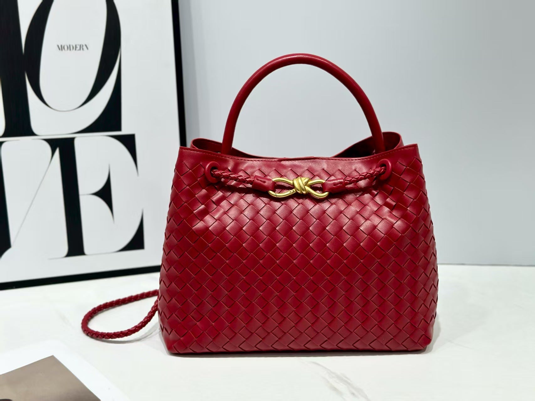 Sac fourre-tout en cuir véritable avec anse en métal en forme de 8, simple épaule, à main, grande capacité, sac bandoulière femme...