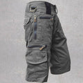 Shorts décontractés amples en coton multi-poches pour homme