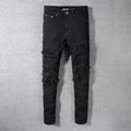 Men's Black Patch Jeans for Foreign Trade (Simple)