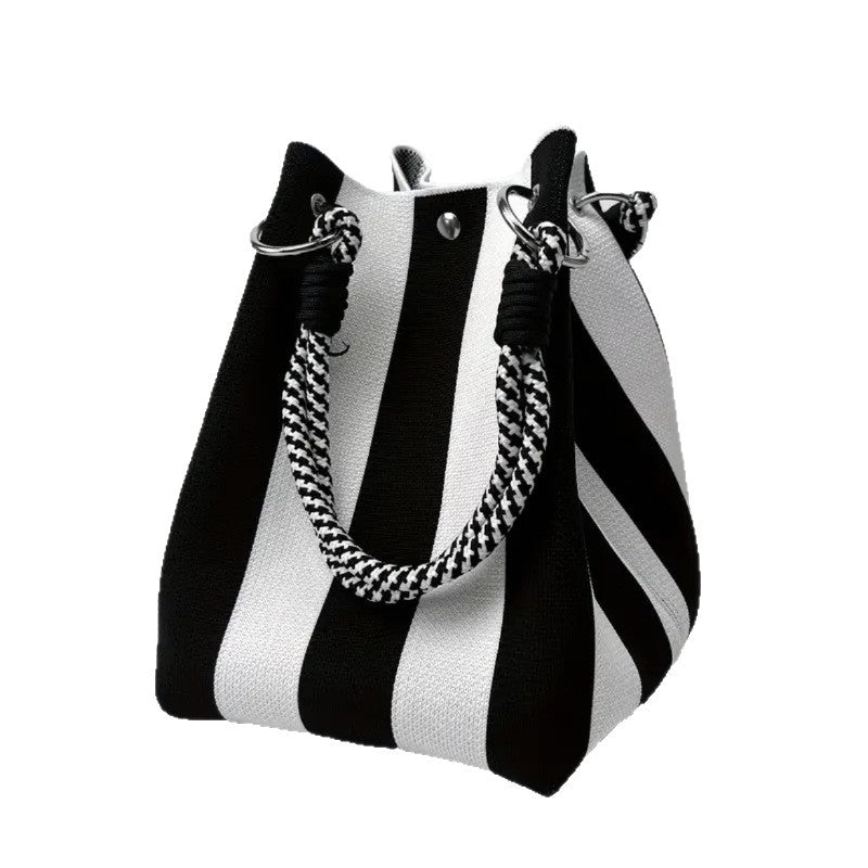 Sac seau, sac tressé, sac tricoté à main, sac à bandoulière unique