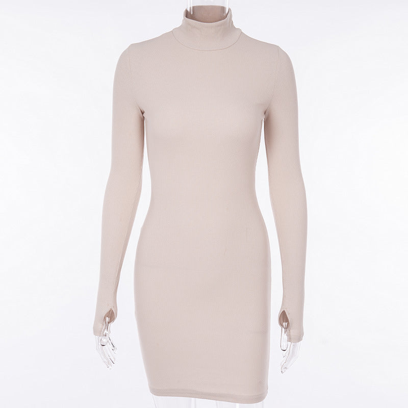 2019 Autumn Long Sleeve High Neck Dress (Cross-Border)