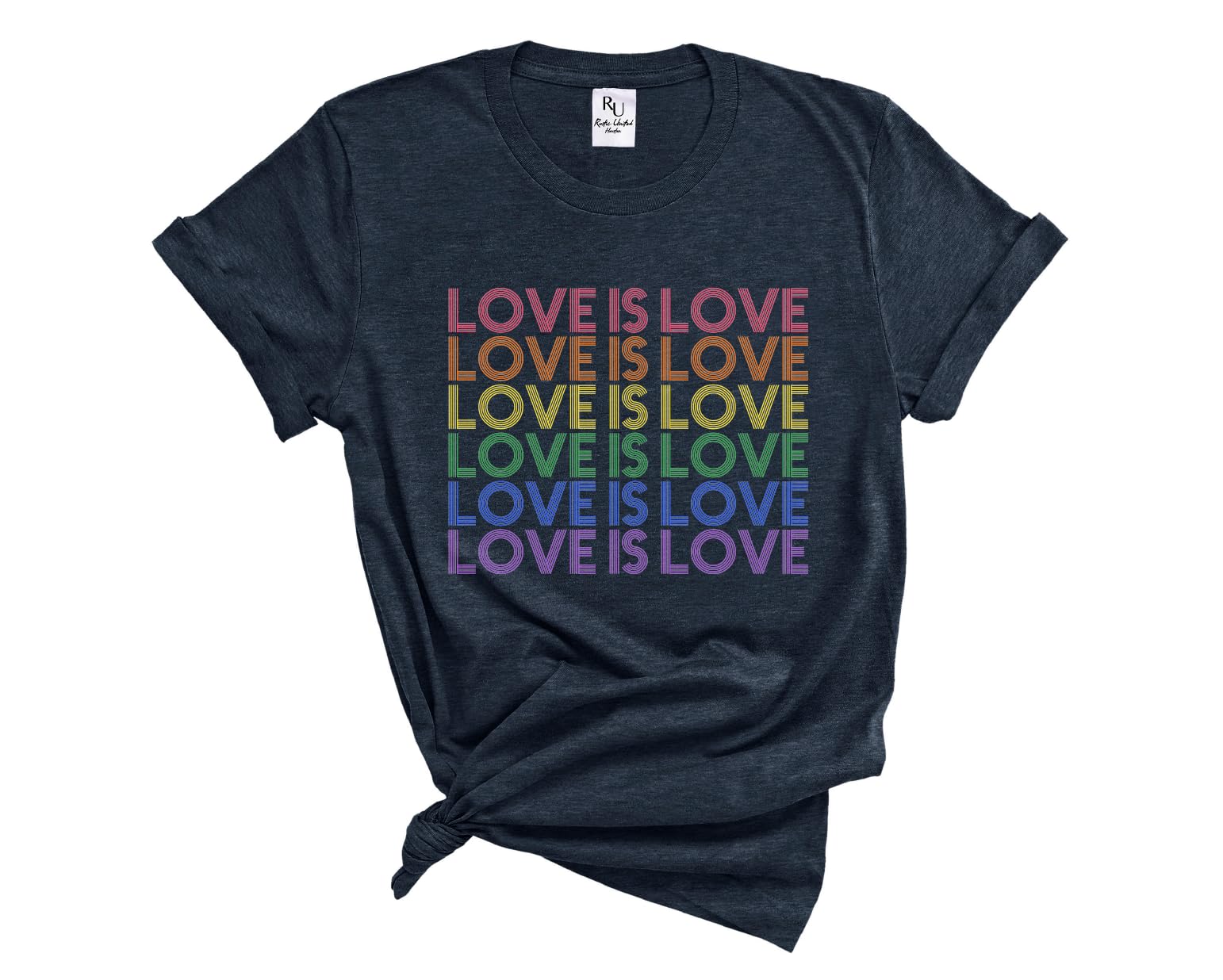 T-shirt RUSTIC UNITED L'amour est l'amour - T-shirt Arc-en-ciel Fierté, avec motif graphique pour le soutien LGBTQ+, composé de couleurs célébrant la diversité
