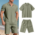 Men's Linen Short Sleeve Summer Set