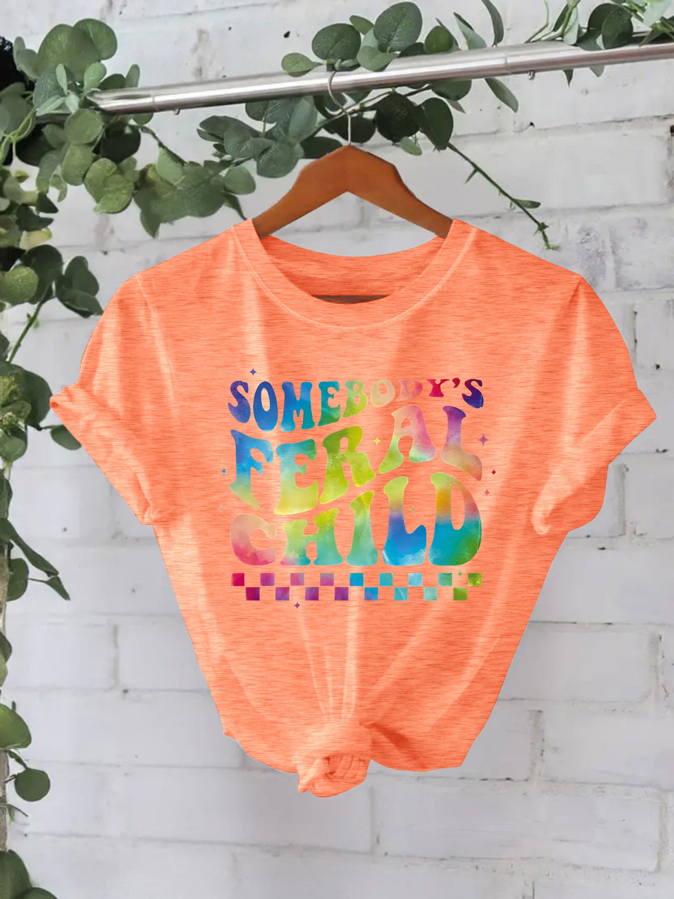 Imprimé slogan mignon pour jeune fille