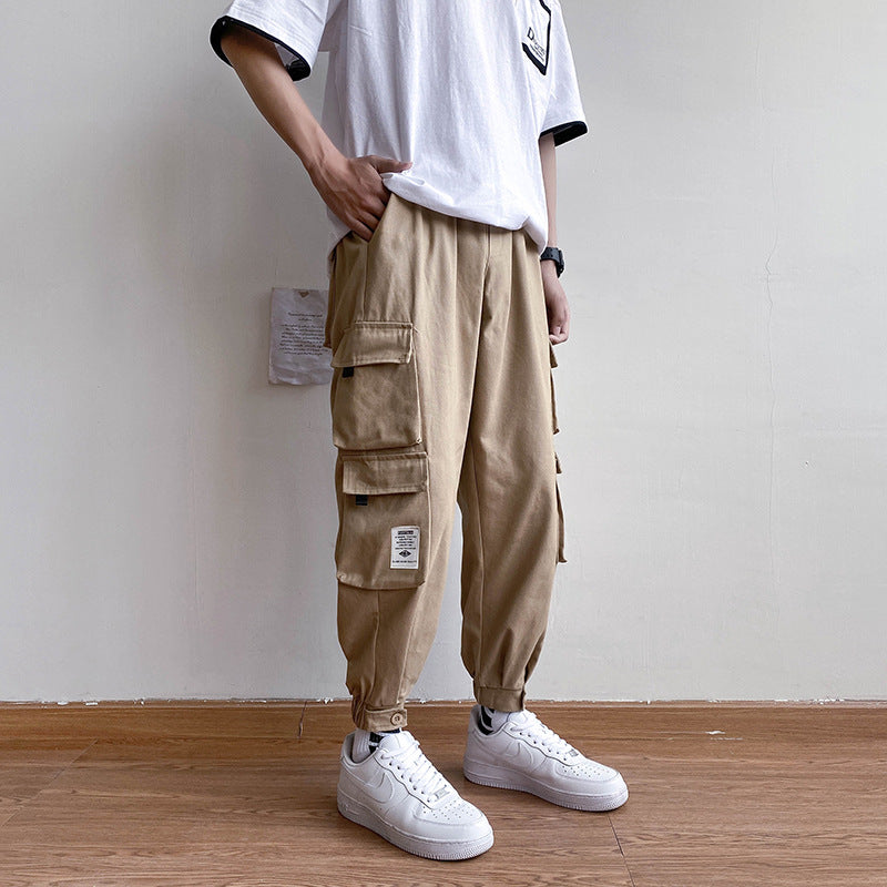Pantalon harem ample multi-poches tendance