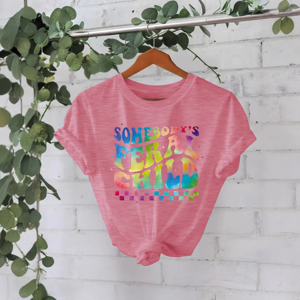 Imprimé slogan mignon pour jeune fille