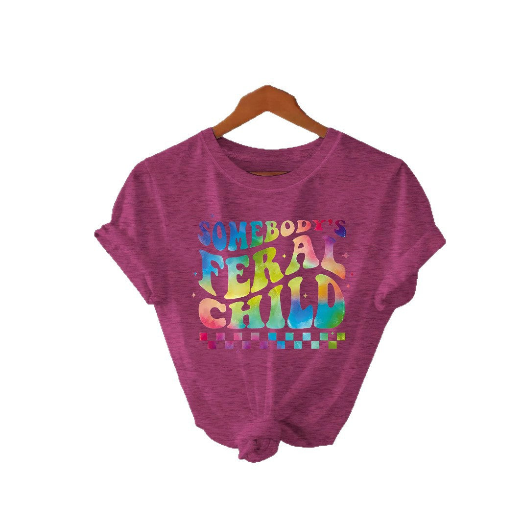 Imprimé slogan mignon pour jeune fille