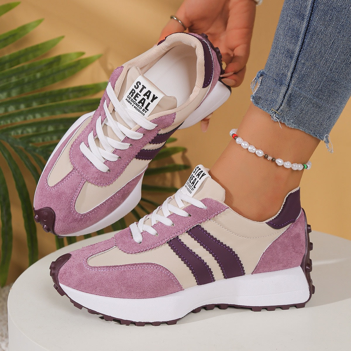 Chaussures Femme à Grosse Semelle Baskets Chunky Décontractées pour Étudiantes Chaussures Athlétiques pour Femmes