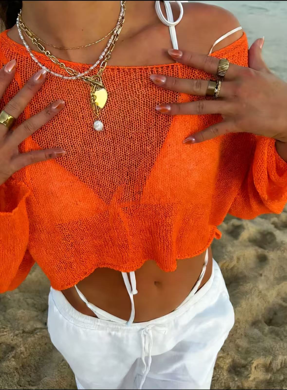 Casual Vitality Party Vacation Beach Knitted Top for Women