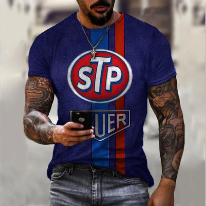 T-shirt imprimé décontracté ample pour homme d'été