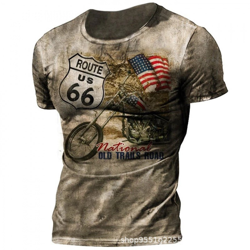 T-shirt imprimé décontracté ample pour homme d'été