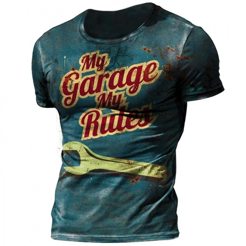 T-shirt imprimé décontracté ample pour homme d'été