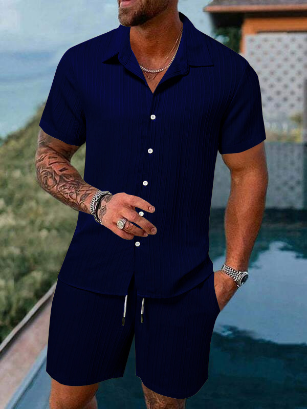 Ensemble chemise et short décontractés d'été pour homme