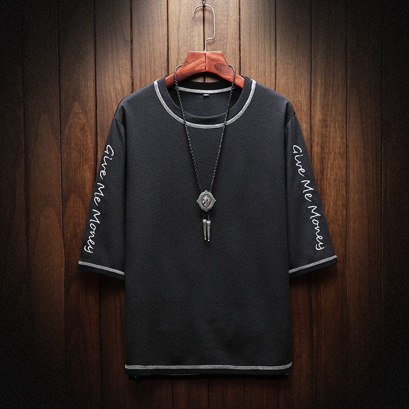 Men's Summer Half Sleeve T-Shirt with Embroidery