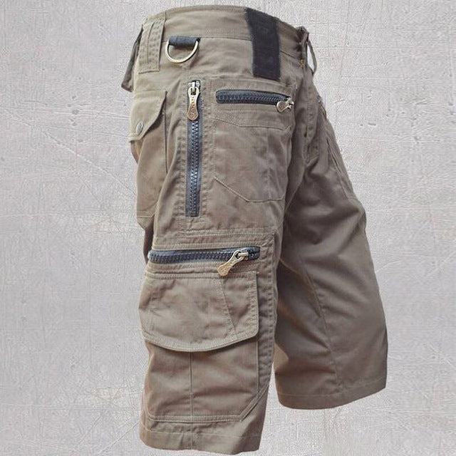 Shorts amples en coton multi-poches décontractés pour hommes