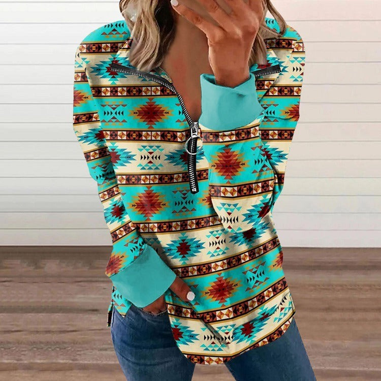 Nouveau pull zippé pour femmes de style occidental européen et américain