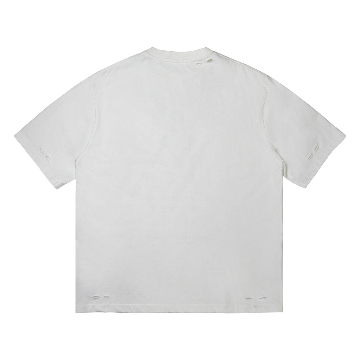 Broken hole printed short sleeved men's and women's T-shirts