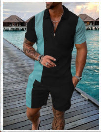 Ensemble de polo de sport d'été à manches courtes pour homme (2 pièces)
