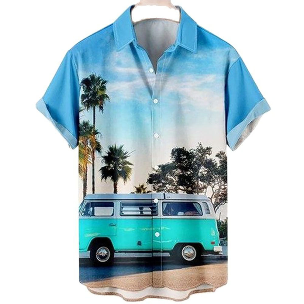 Men's 3D Printed Hawaiian Shirt with Coconut Trees