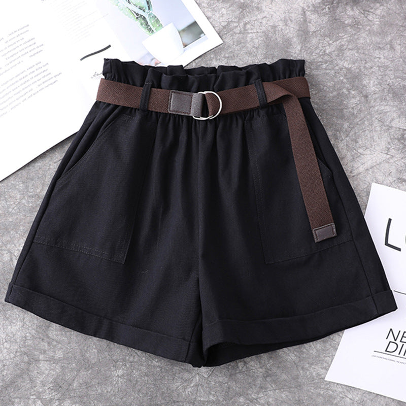 Summer Korean High-Waist Loose Shorts for Students