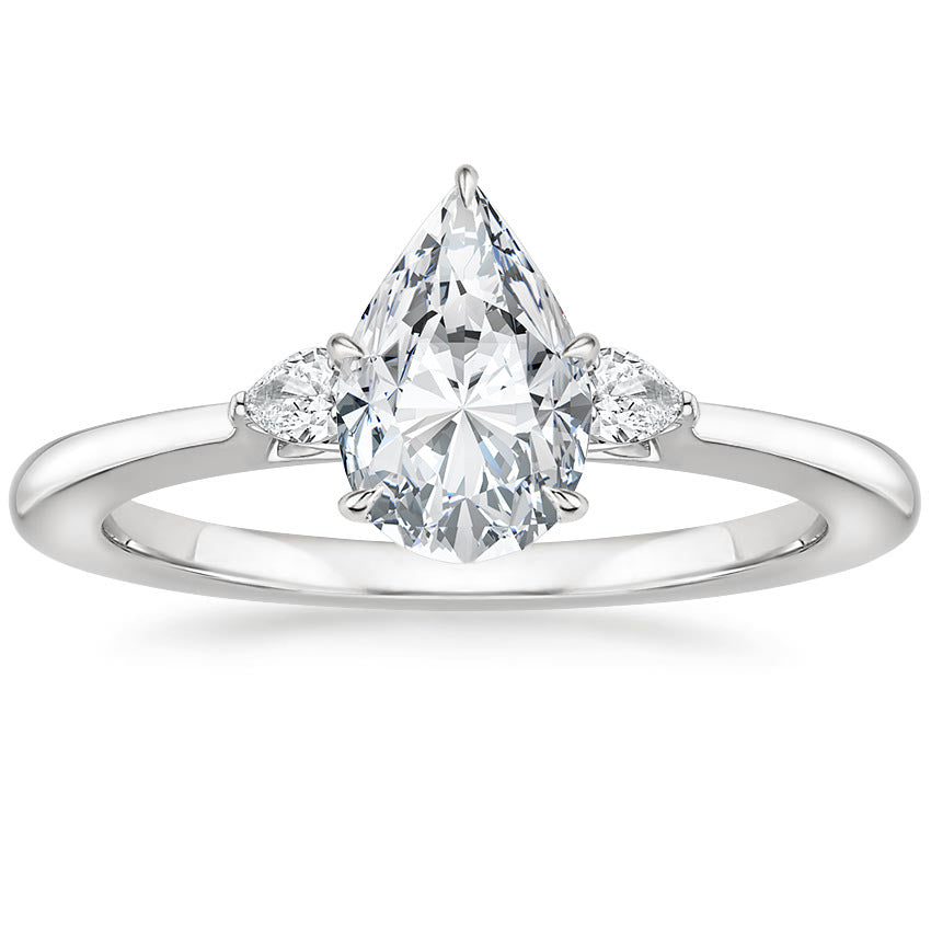 Fashion Luxury Three-Stone Diamond Ring 1 Carat Wedding Ring S925 Sterling Silver Plated 18K Gold Lab-Grown Diamond Ring for Women